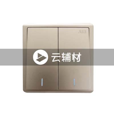 AQ102-CG二位单控带荧光开关 10AX，金色 