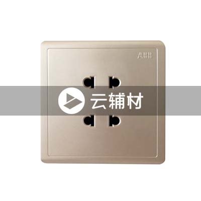 AQ212-CG二位二极扁圆两用插座 10A，金色