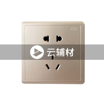 AQ207-CG二位错位二三极插座 10A，金色