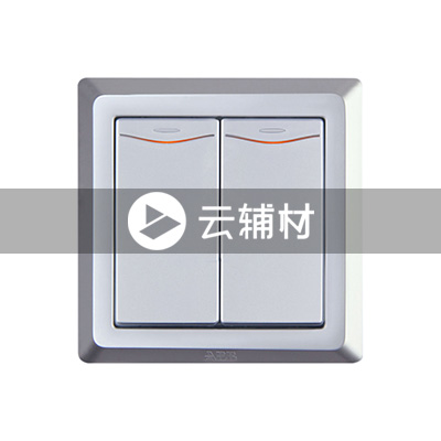 AE162-S 二位单控带灯开关 （银色）10AX