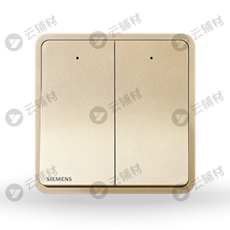 西门子睿绎星辉银16AX二位双控开关带LED指示