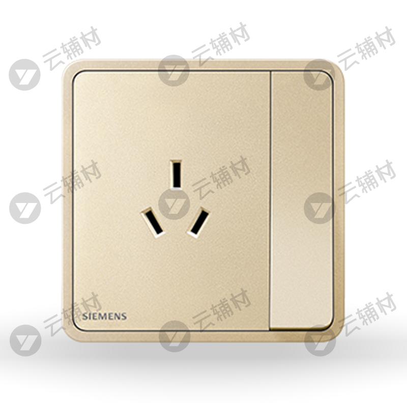 西门子睿绎日曜金10A三极带开关插座